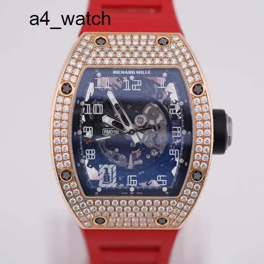 Lastest Wrist Watches Womens Wristwatch RM Watch RM010 Men's Series Watch 18K Rose Gold Set With Diamond Date Display Automatisk mekanisk schweizisk värld Luxury Back Set