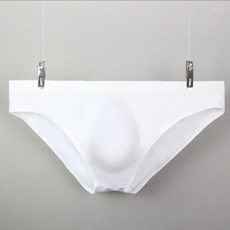 Underbyxor sexiga män plus size is siden sömlösa underkläder transparent u konvexa påse tribbe andning thongs låg stigning gay slitage f6