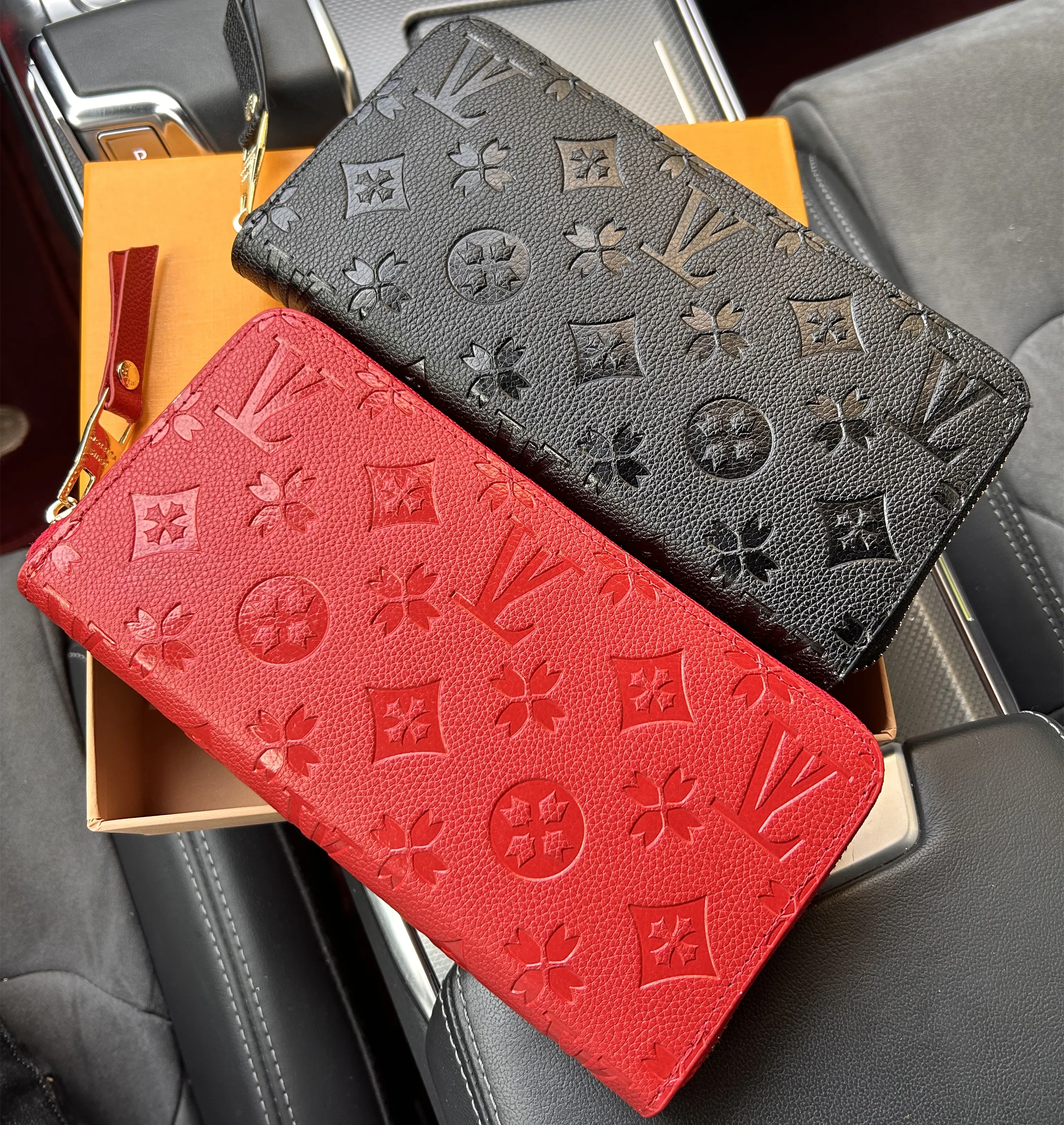 Designers ZIPPY WALLET Leather Mens Womens Iconic textured Fashion Long Zipper Wallets Coin Purse Card Case Holder louiss vuitton bag With Box Dust