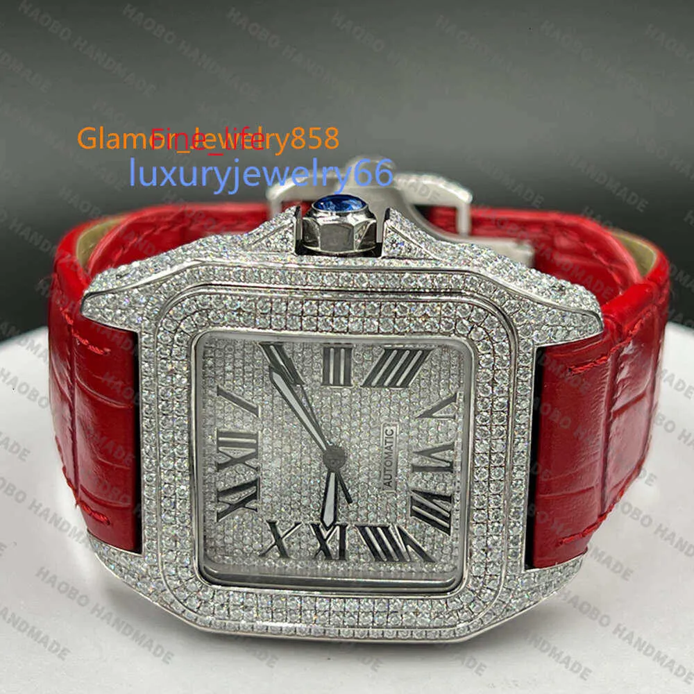 Montre de luxe personnalisée en diamant Moissanite VVS VVS1 Ice Out pour cadeau d'anniversaire