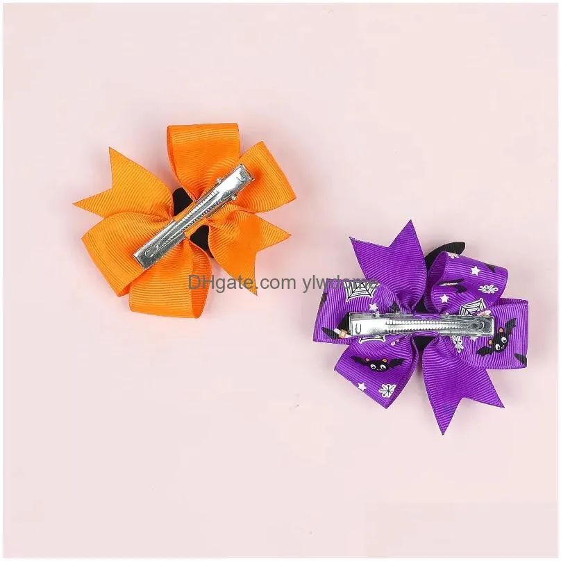 Hair Accessories 2Pcs Children Clips Big Bow Hairclip Baby Barrettes Bb Clip Little Girl Halloween Gift Kids Teen Hairpin Drop Delive Dhrwp