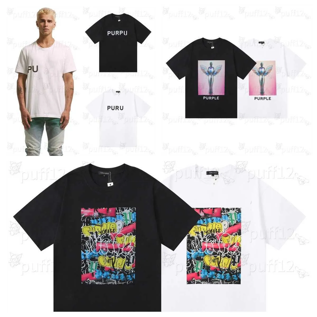 Designer Herren T-Shirt 2024 Neue lila Marke T-Shirt Alphabet Print Sommer Lose lässig einfache Mode Kurzarm T-Shirt Herren- und Frauenstraße Hochwertiges Hemd hochwertig