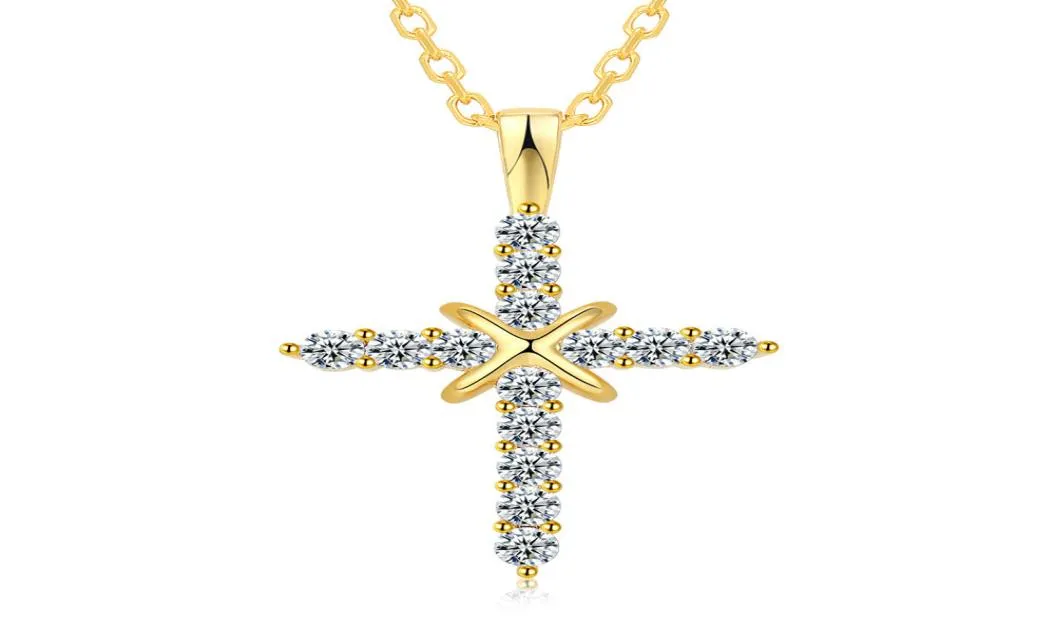 N41001 Retro Silver Charm Pendant Full Ice Out CZ Simulated Diamonds Catholic Crucifix Necklace With Long Cuban Chain9752947