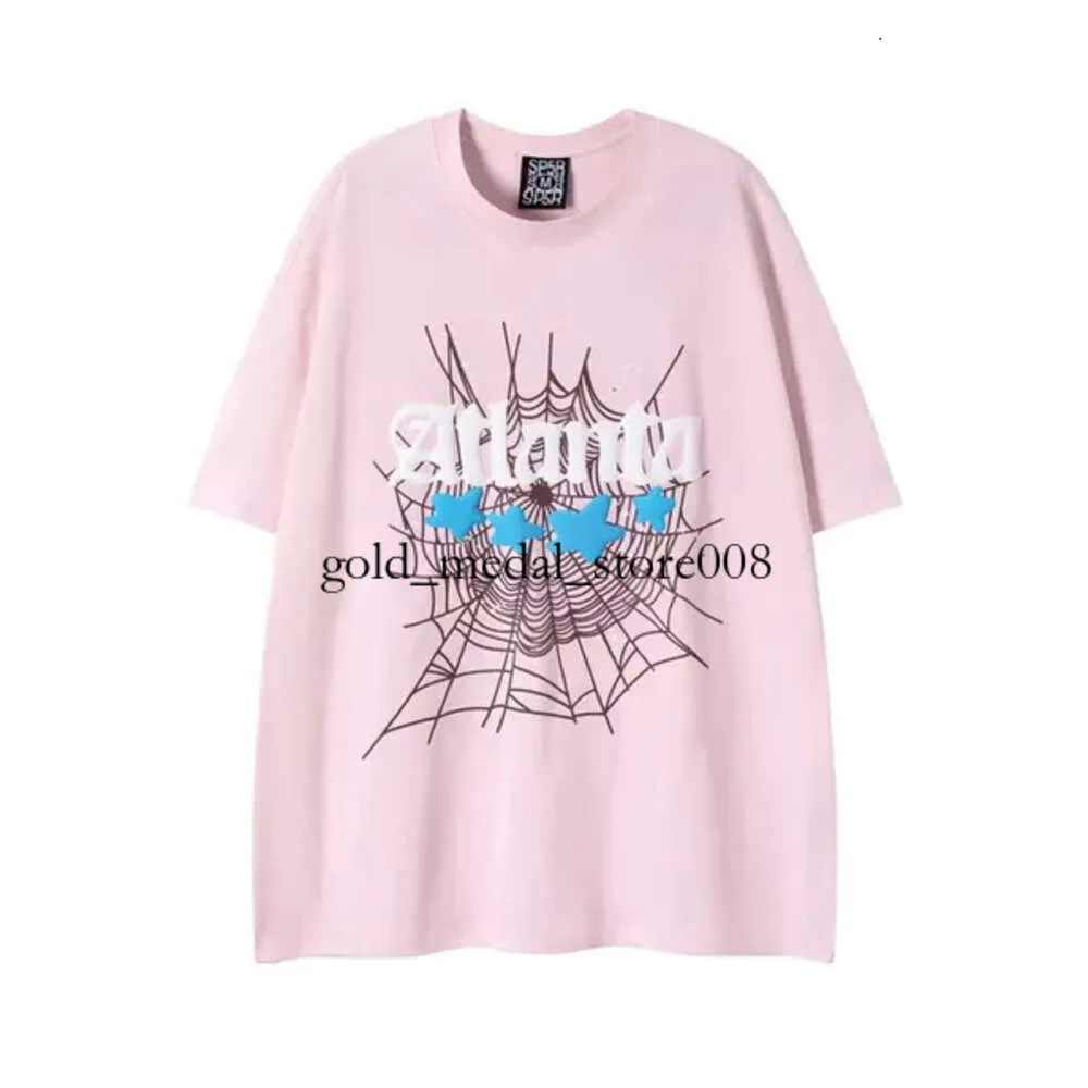 Spindel t shirt män designer tshirt nummer 55555 stjärna skum tryck hög kvalitet ren bomull rosa gröna kvinnor tshirts trendiga par tee löst mångsidig herr t -shirt 802