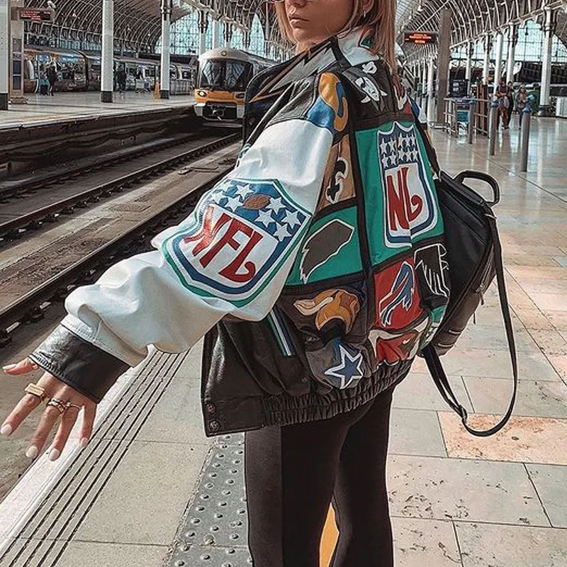 Womens Jackets Varsity Racing Jackets Women Vintage Bomber Top Jacket Printed Casual Zipper Long Sleeve Racing Jacket Y2K Coat Winter Clothes 220927 From 25 13 DHgate