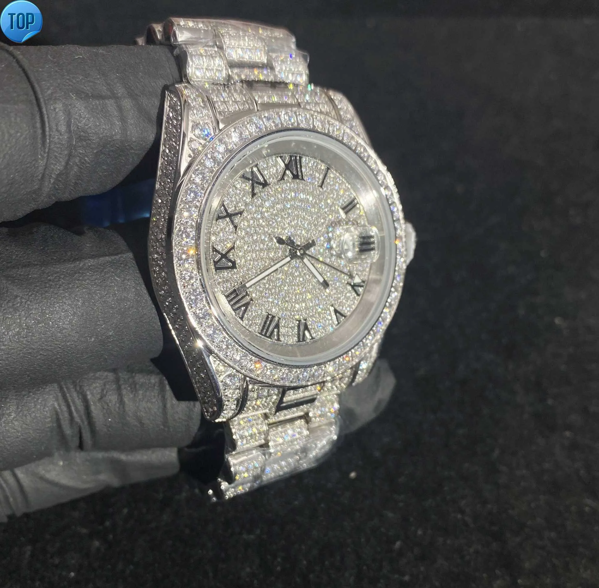 Orologio al quarzo con diamanti hip-hop di lusso di alta qualità dropshipping