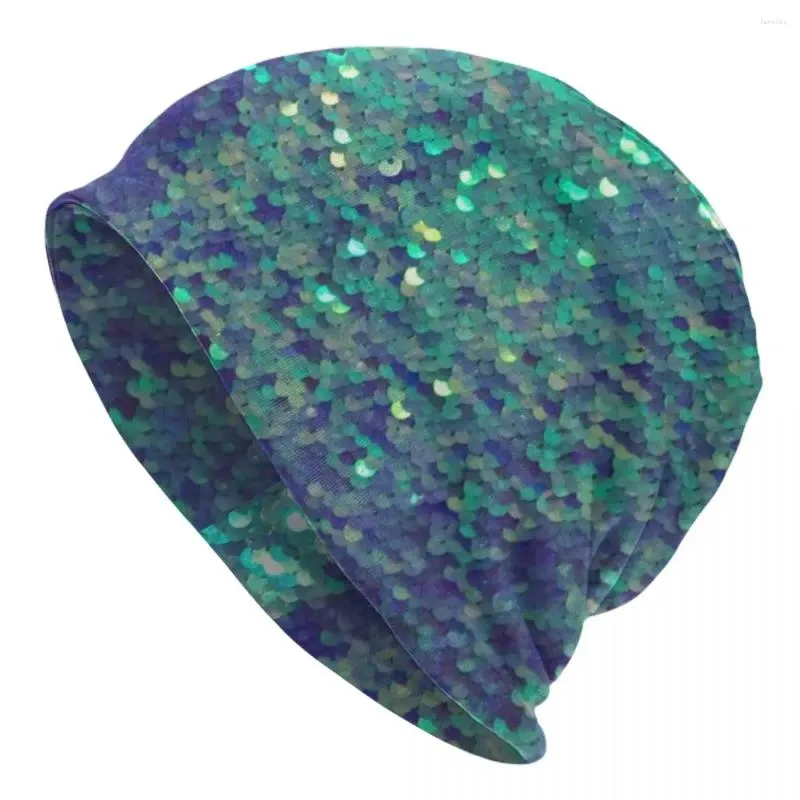 Berretti Green Sparkle Beanie Cappelli Sirena Paillette Stampa Cappello lavorato a maglia Palestra Uomini caldi Cappellini unisex Modello primaverile Y2K Cofano fresco regalo