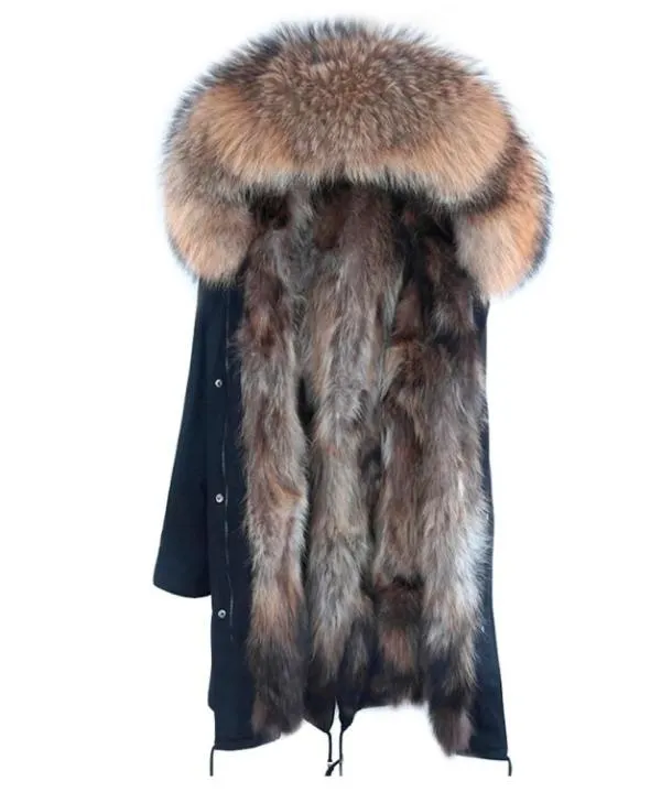 Men039s Fur Faux Man Parka Winter Stylish Jacket Long Streetwear Russian Real Coat Natural Raccoon Collar Hooded Thick Warm 2202088812