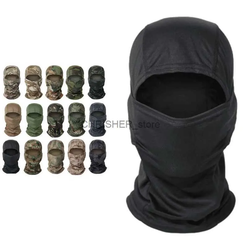 Tactical Hood Multicam Tactical Balaclava Military Full Face Mask Shield Cover Cycling Army Airsoft Hunt Hat Camouflage Balaclava Scarfl2402