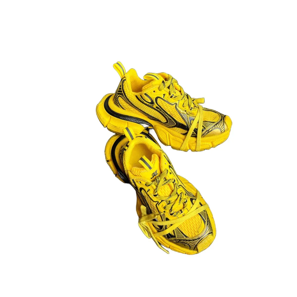 Printemps 2024 Nouvelle Europe et États-Unis hommes et femmes amoureux chaussures 3xxL à semelles épaisses surélevées jaunes chaussures de sport papa