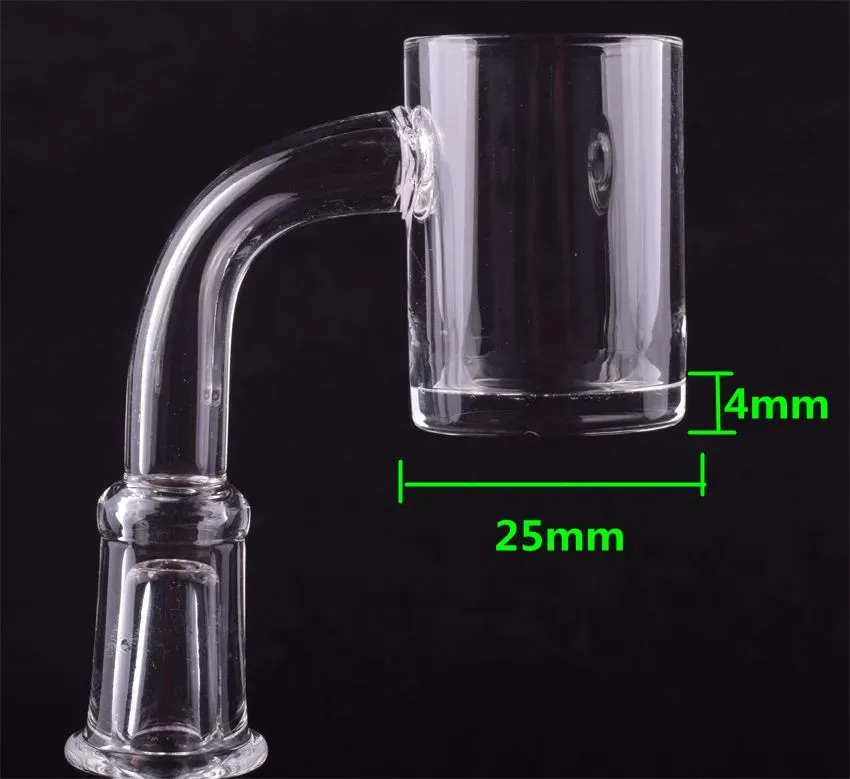 Smoking Hot selling Short neck domeless quartz banger 4mm thick 10mm 14mm 18mm clear joint 45° 90° Dab Nail for dab rig