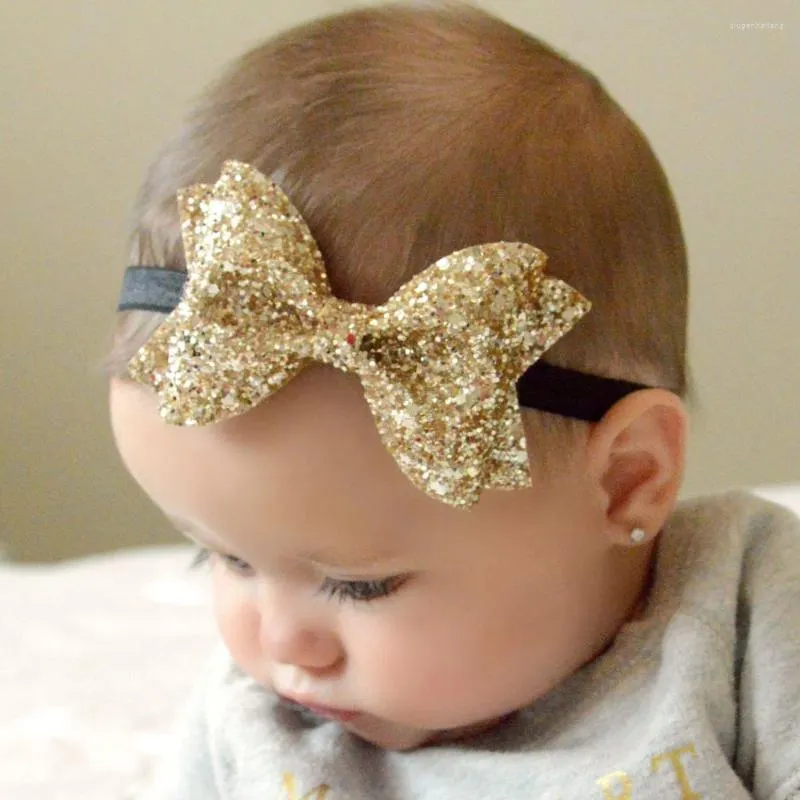 Accessoires pour cheveux, bandeau élastique multicolore pour bébé fille, avec nœud scintillant, couvre-chef pour fête d'anniversaire, 1 pièce