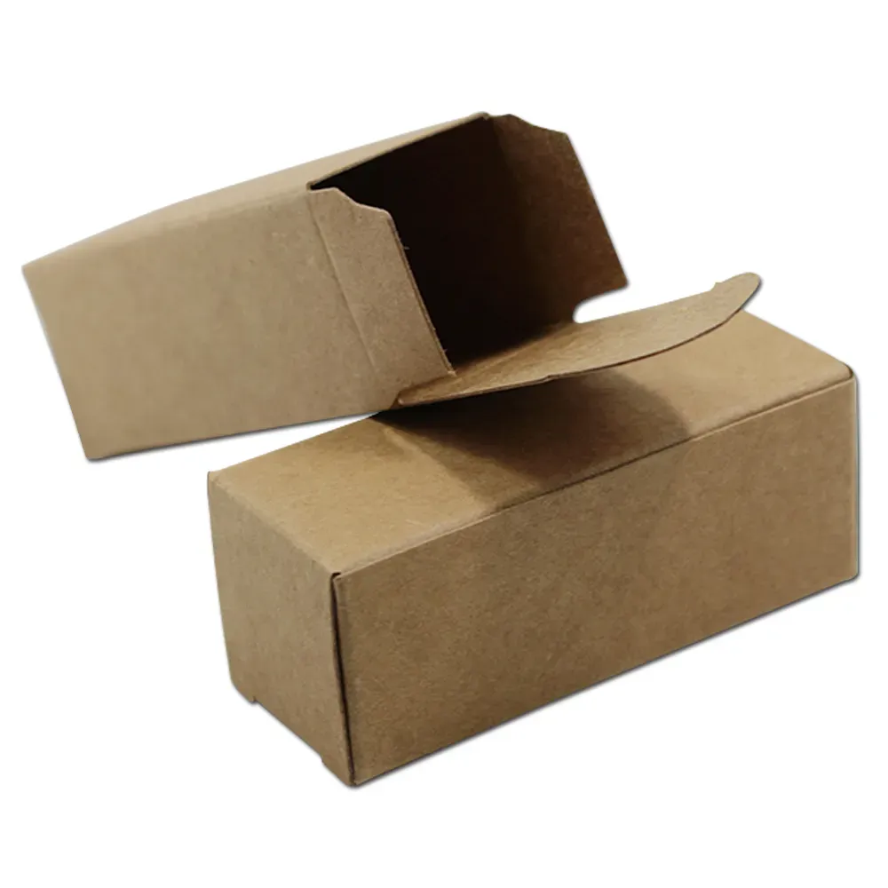 Brown Kraft Paper Packaging Box Carton  Oil Bottle Packing Box Lipstick Party Gifts Crafts Foldable Paperboard Package Box