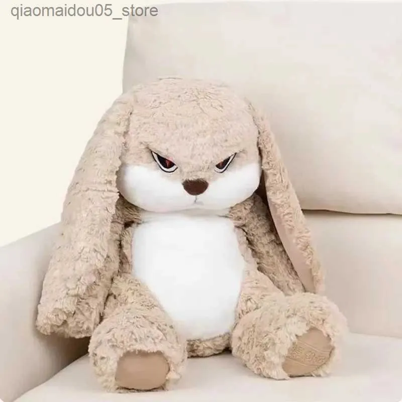 Pluszowe lalki 35/45 cm Angry Rabbit Bunny Duży rozmiar zabawka Śliczna zwierzę zwierzęta lalka kawaii miękkie wypchane lalki dekoracje urodzinowe prezenty urodzinowe Q240227