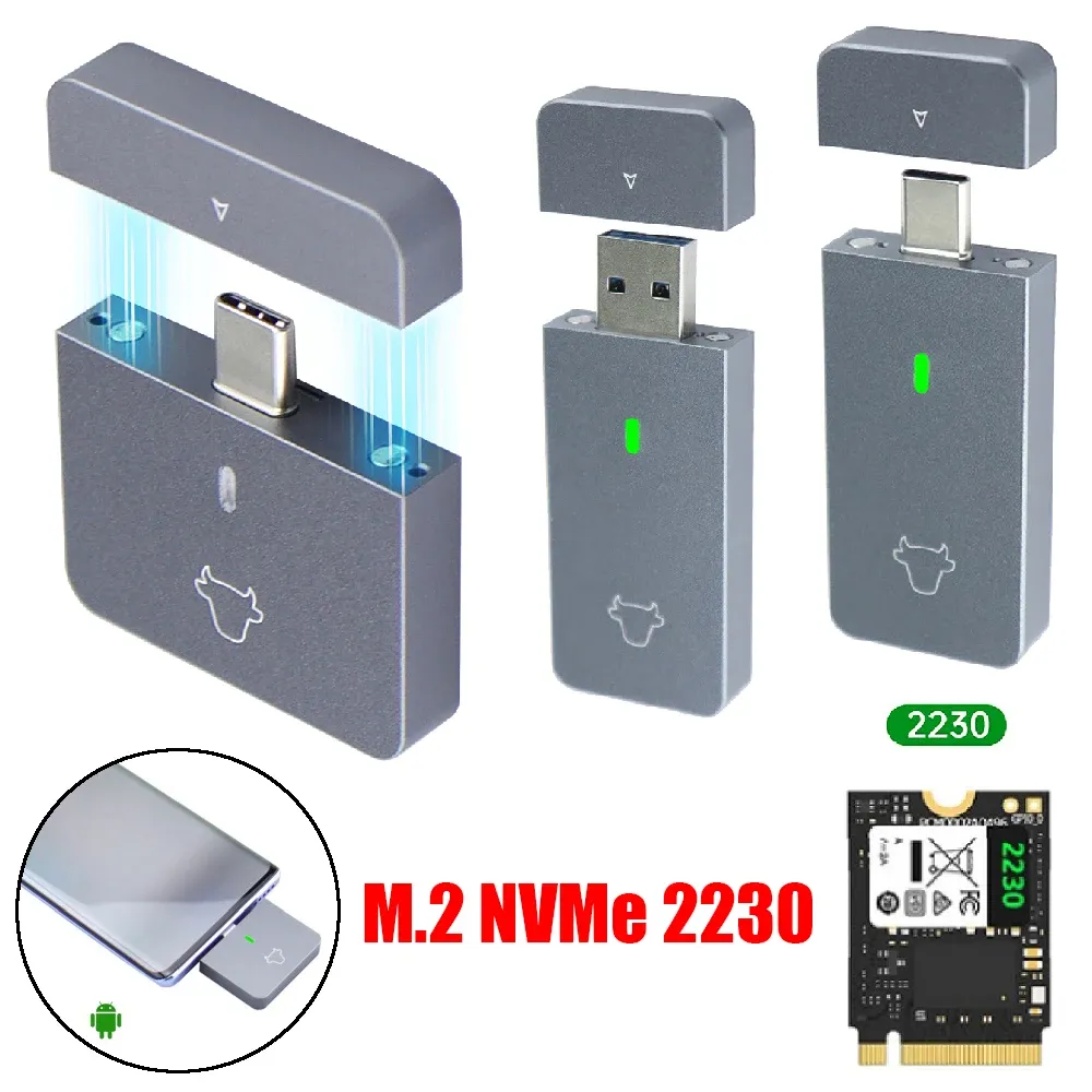박스 M.2 NVME 2230 SSD 인클로저 M.2 M 키 외부 하드 디스크 박스 USB3.2 M2 2230 용 Gen2 휴대용 상자
