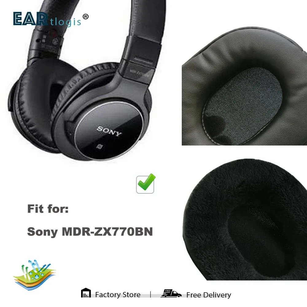 Zubehör Ersatz-Ohrpolster für Sony MDRZX770BN MDR ZX 770BN 770 BN Headset-Teile, Lederkissen, Samt-Ohrenschützer, Kopfhörer-Hülle