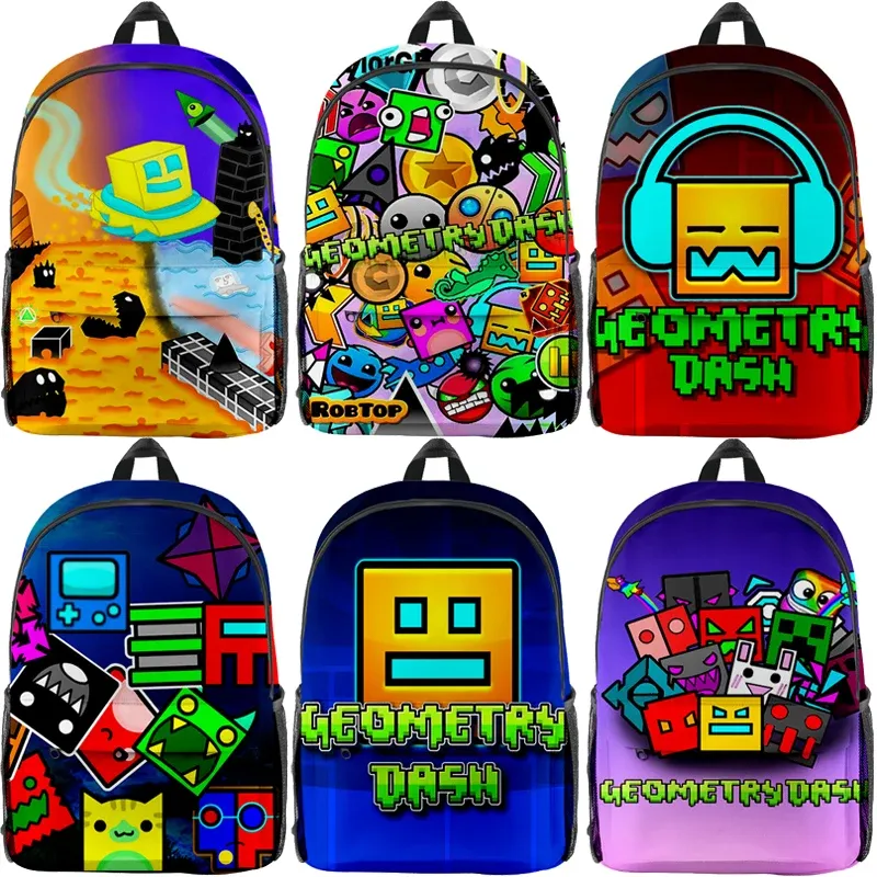 Sacs Game Geometry Dash School Sac sac à dos caricatures pour enfants Bookbag Childre