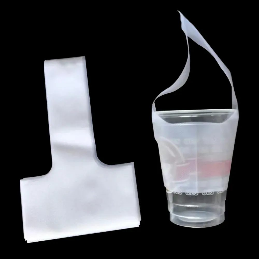 12.5*23cm T-shape Transparent Plastic Single Cup Packaging Bags Juice Coffee Milk Cup Taking Out Carrier Pouch Beverage Clear Packing Bags