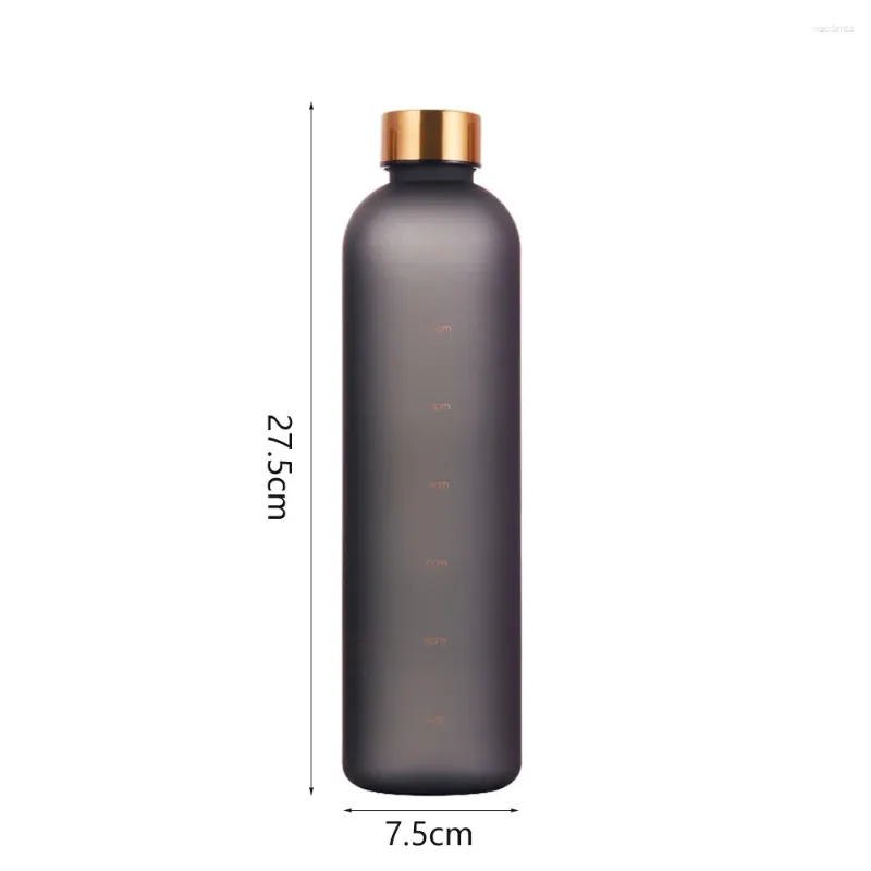 Water Bottles 1L For Girls Frosted Motivational Bottle With Time Marker Leakproof Outdoor Fitness Sport Drinking