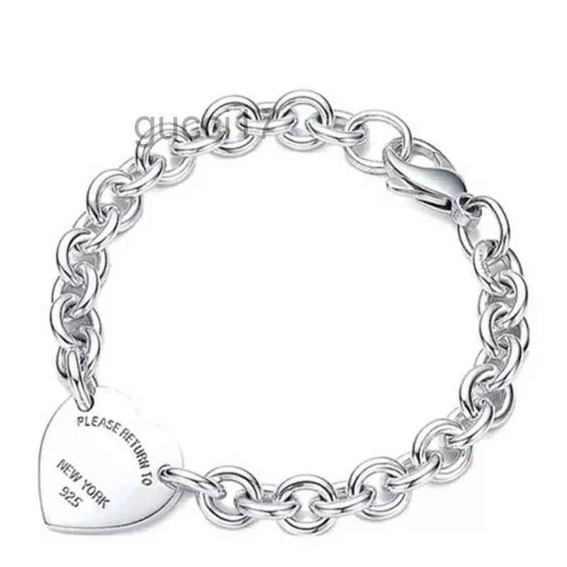 Vente chaude Bracelet pour femmes 925 en argent Sterling pendentif en forme de coeur chaîne en forme de haute qualité marque de luxe bijoux ami Vale 61UX