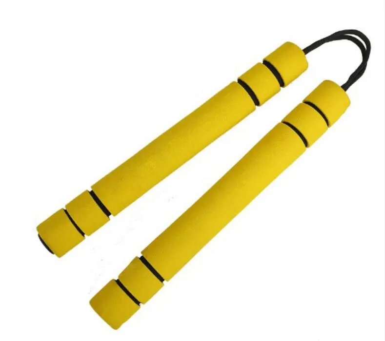 Martial Arts Selling Brand New Bruce Lee Yellow Wooden Nunchakus Chinese Kungfu Played In Movie Rope Nunchunks For Beginner With Drop Dhkyx