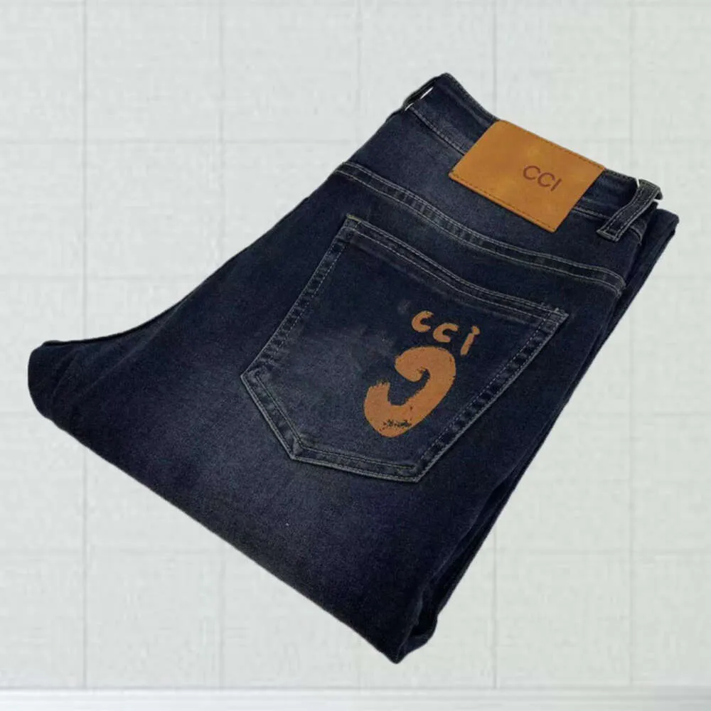 jeans da uomo primaverili firmati Jeans da uomo pantaloni in denim grafico con lettera di moda pantaloni dritti oversize larghi di tendenza casual