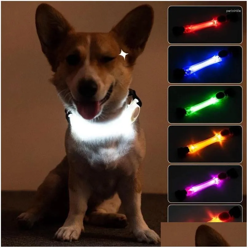 Collari per cani Guinzagli Collari per cani Anti smarrimento Collare luminoso di sicurezza Avvertimento impermeabile Led Lampeggiante Striscia luminosa Etichetta Pettorina per animali Arnes Pa Dhlmg