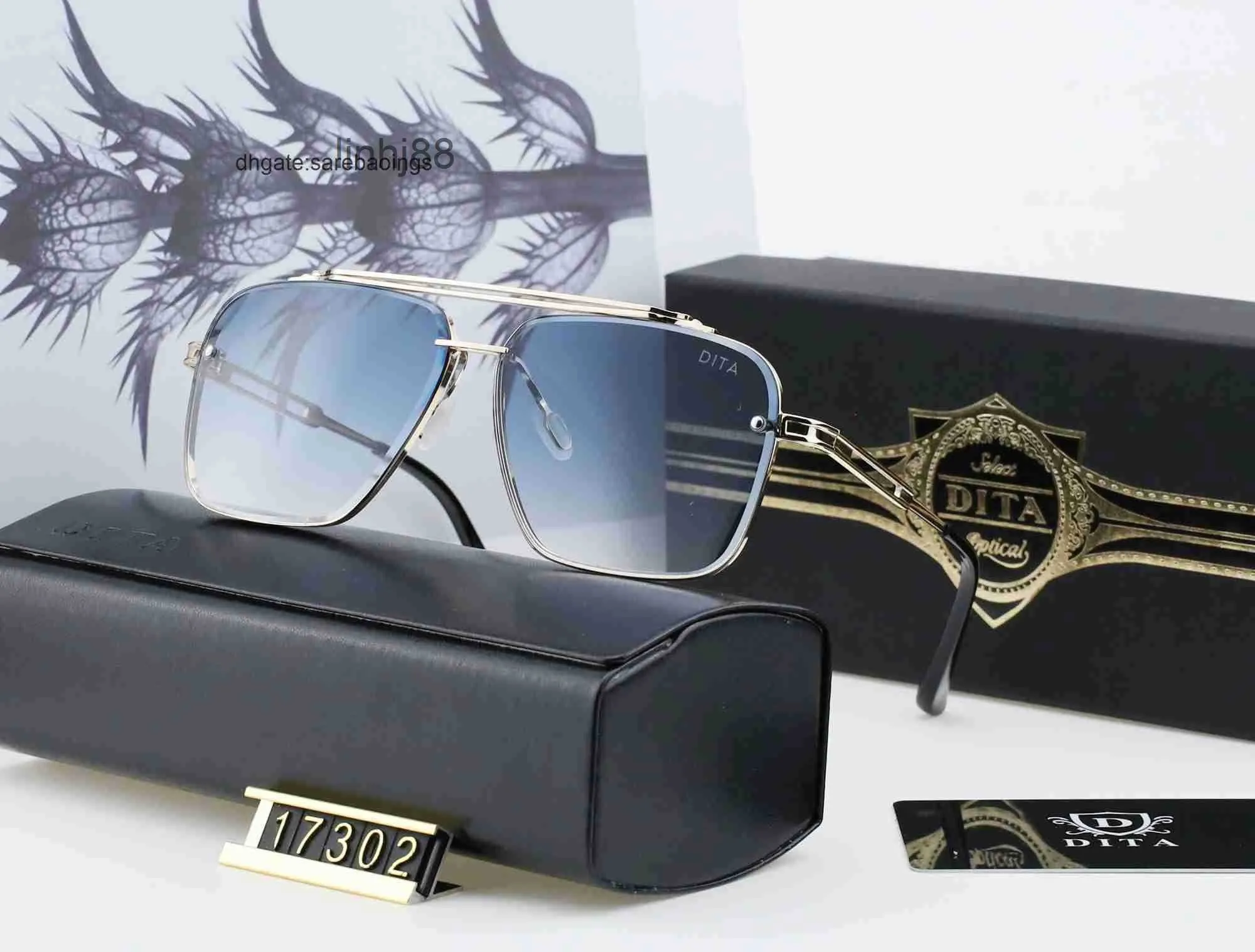 Okulary przeciwsłoneczne projektant okularów przeciwsłonecznych luksusowa marka DITA 17302 Męskie i damskie metalowe retro moda czarne okulary Drzwi pasują uv polarozypg