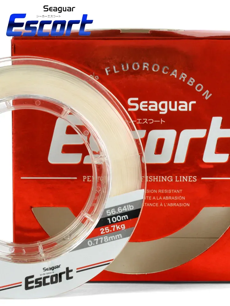 Çizgiler Seaguar Eskort Balıkçılık Çizgisi 0.2mm0.7mm 56lb Karbon Fiber Lider Balıkçılık Aksesuarları Batma Line100m Florokarbon% 100 Kaplama