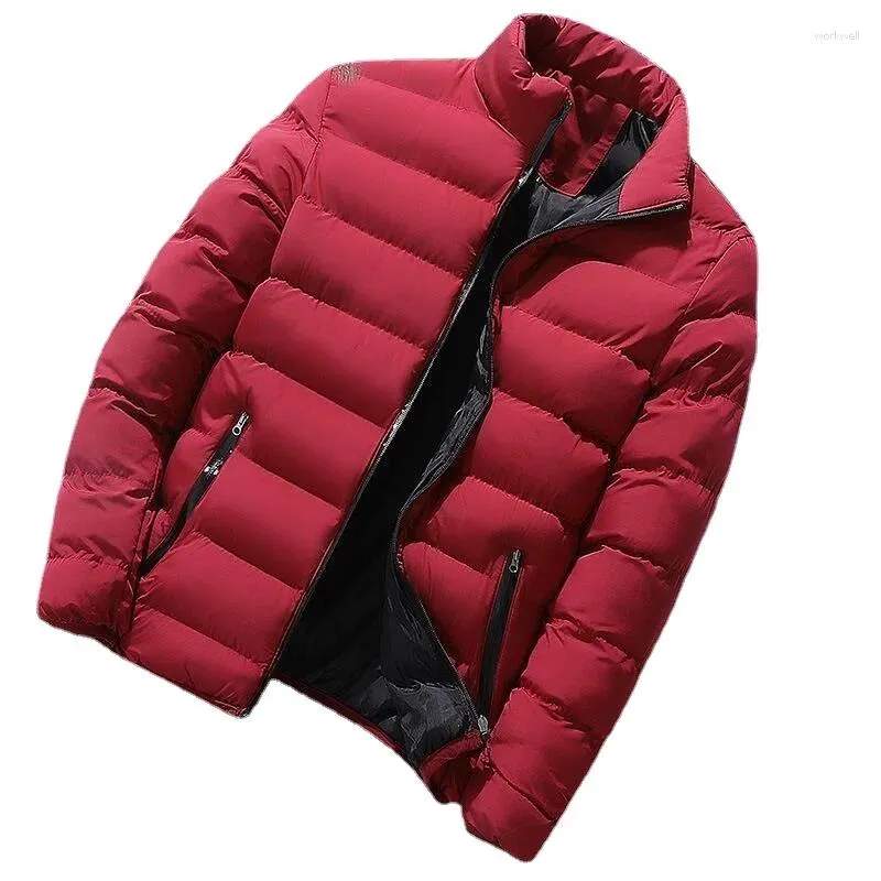 Débardeurs pour hommes Tops épais chaud Parka Vestes d'hiver Casual Manteaux d'extérieur Solide Col montant Mâle Coupe-vent Coton Rembourré Doudoune