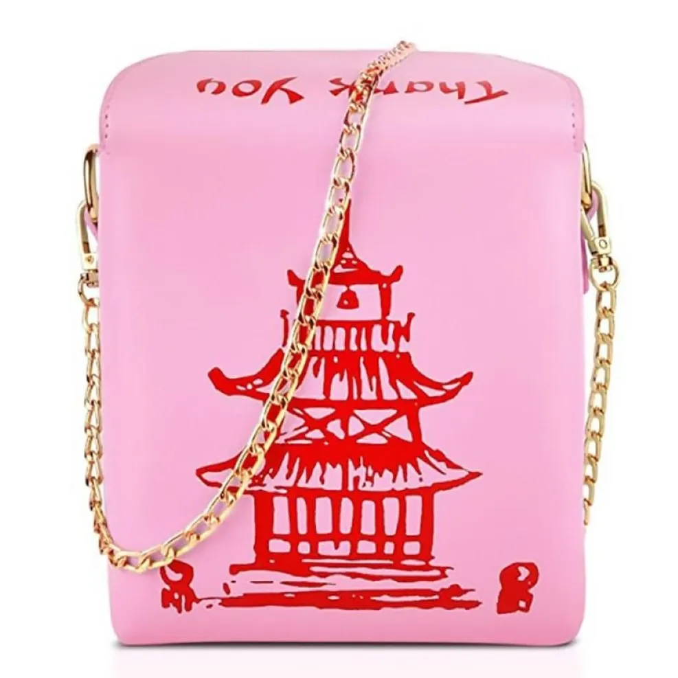 Kinesiska takeout box torn tryck handväska för kvinnor nyhet söt tjej axel messenger väska kvinnliga totes handväska designer handväskor2892