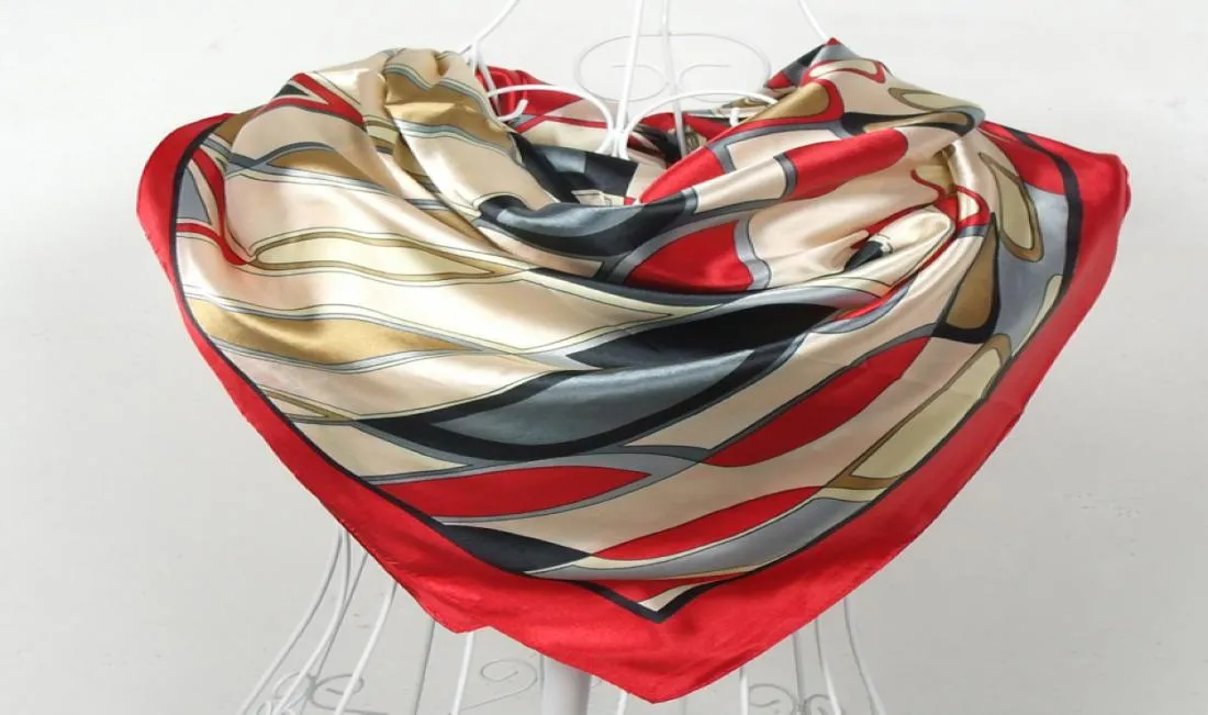 Red Silk Scarf 2015 Women ScarfChina Style Satin Big Square Scarf PrintedLadies039 Brand Rayon Silk ScarfFashion shawl 90908732428