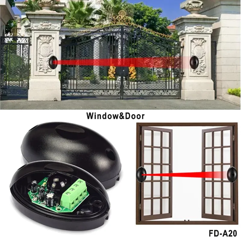 Detector Factory Price Black Photoelectric Infrared Detector Single Beam Alarm Infrared Sensor as Home Door Security System