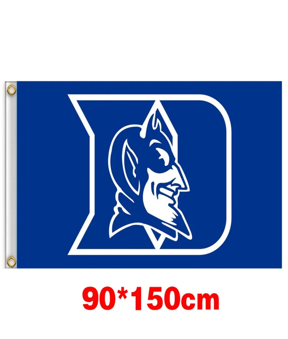 Duke Blue Devils University Large College Flag 150CM90CM 3x5ft Poliester Zwyczaj Poliester Dowolne Flaga Sportowa Latająca Dom Garden Outlo137119