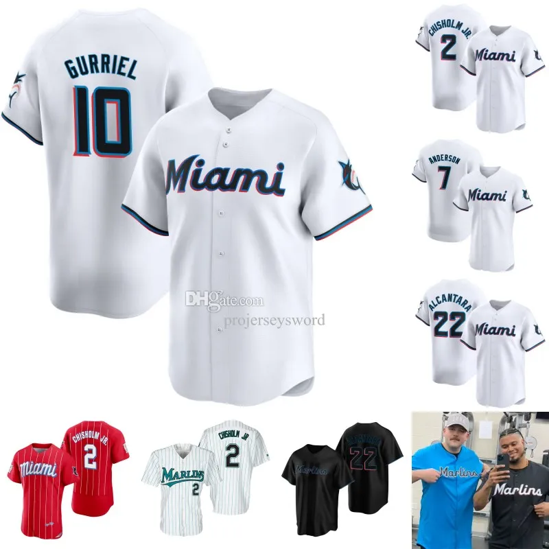 10 Yuli Gurriel 2024 Marlin Jersey Jazz Chisholm Jr. Tim Anderson Sandy Alcantara Luis Arreaz Josh Bell Jake Burger Jesus Sanchez Nick Gordon Nick Fortes Max Meyer