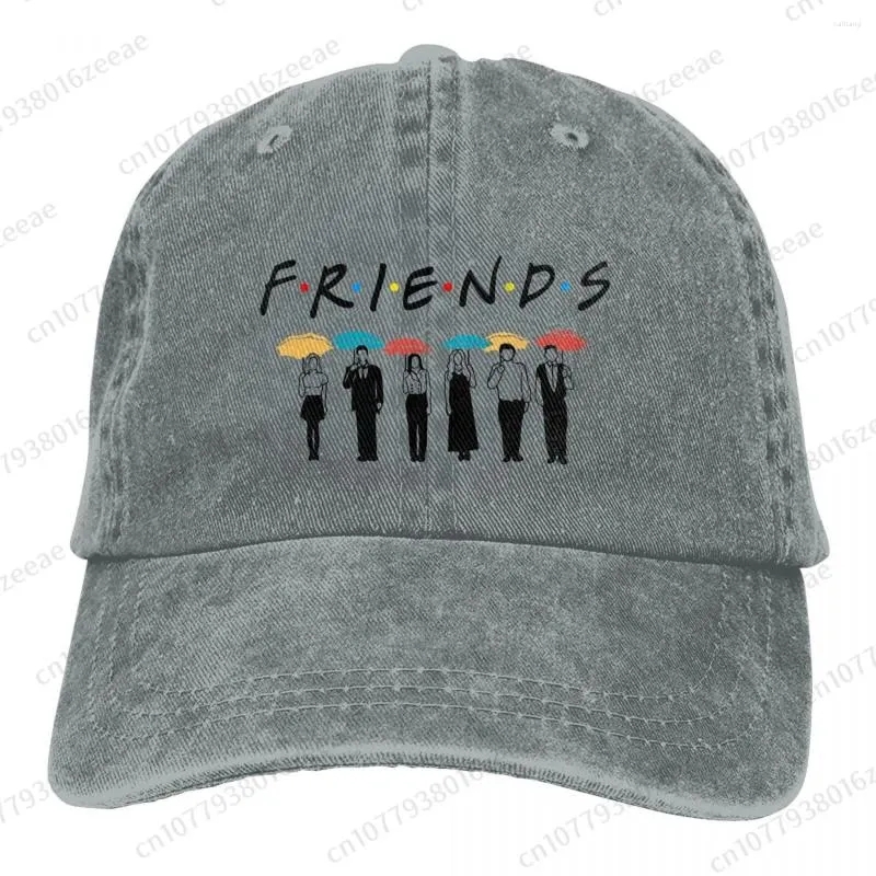 Bérets Friends Tv Show Mode Unisexe Coton Casquette de baseball En Plein Air Adulte Réglable Hommes Femmes Denim Chapeau