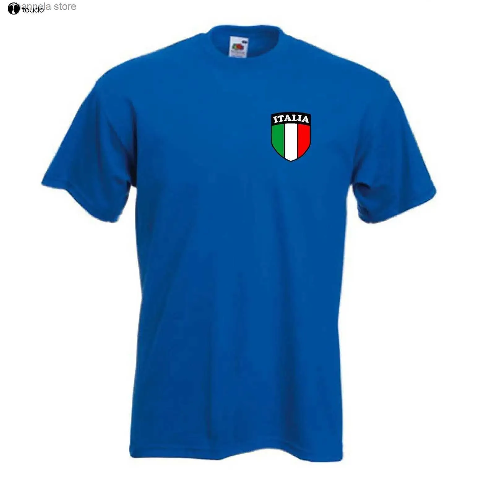 Mannen T-shirts Merk T-Shirt Mannen 2018 Mode Italië Italiaanse Italie Voetballer Team Koninklijke T-Shirt Print T-Shirt Mannen Harajuku T240227