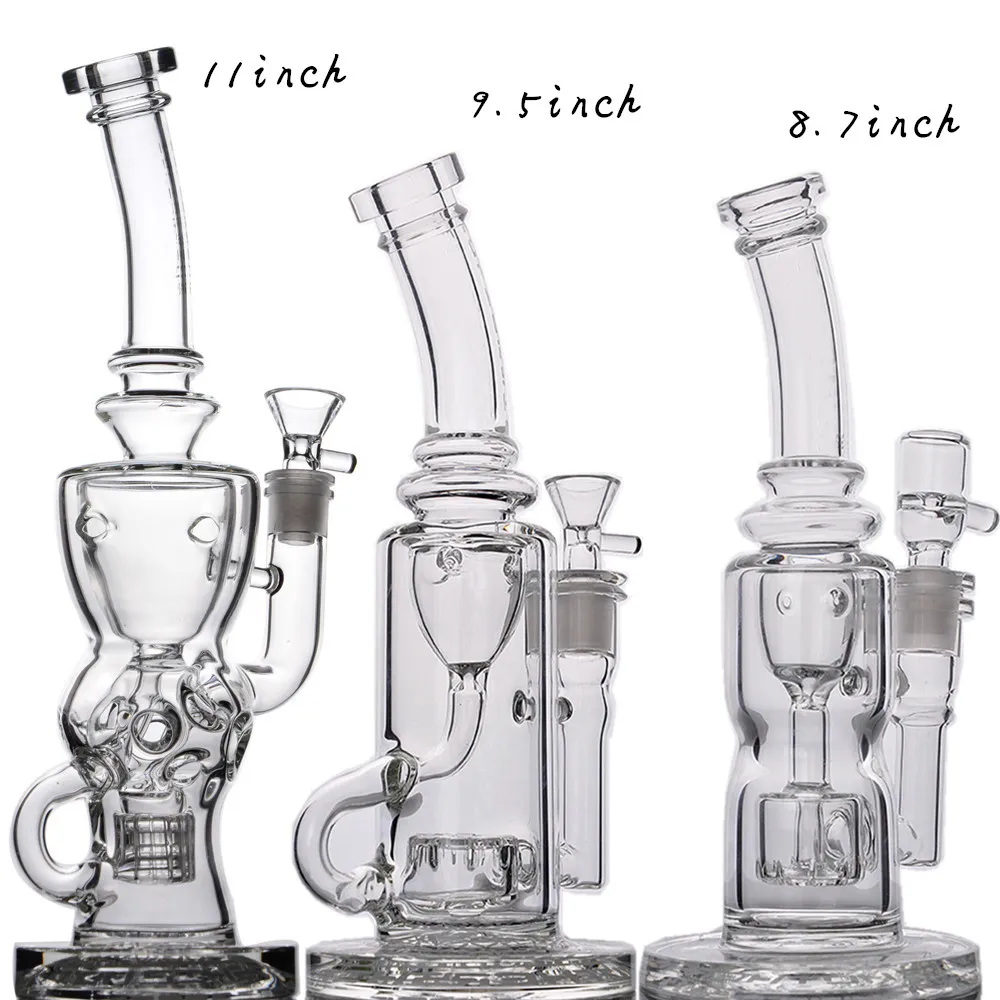 Thick Glass Bongs Solid Base with Stereo Matrix Perc Bubblers Water Pipe Dab Rig Hookahs 14mm Joint Shisha Accessory