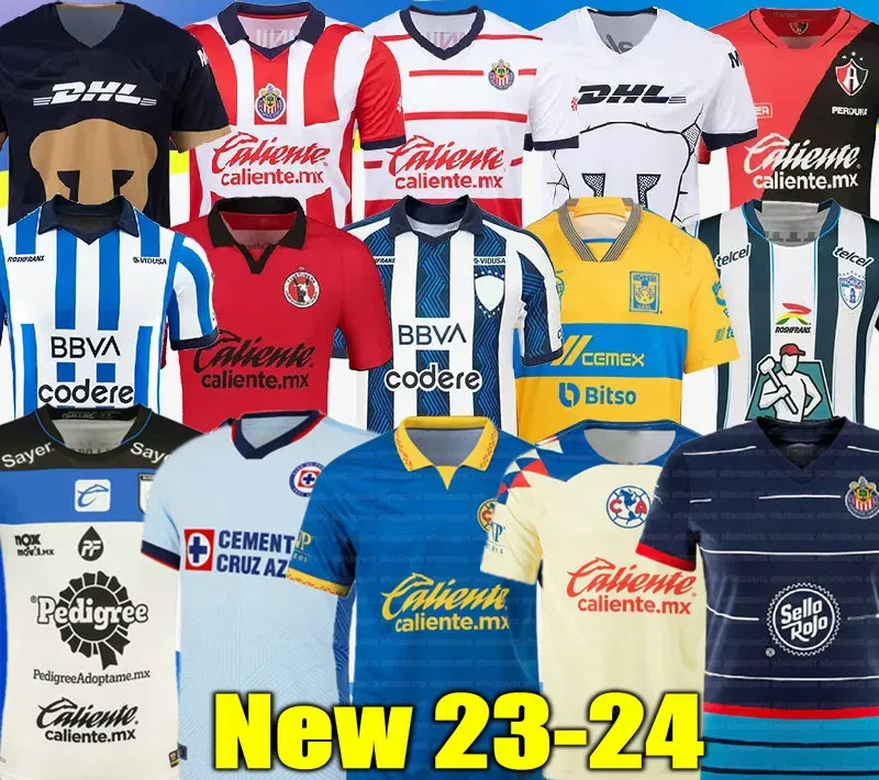 Cruz Azul 23 24 Club America piłka nożna 2023 2024 ATLAS FC NAUL TIGRES Trzeci Chivas Guadalajara Kids Xolos Tijuana Kit Unam Leon Camisas de Futebol Men Top Shirts