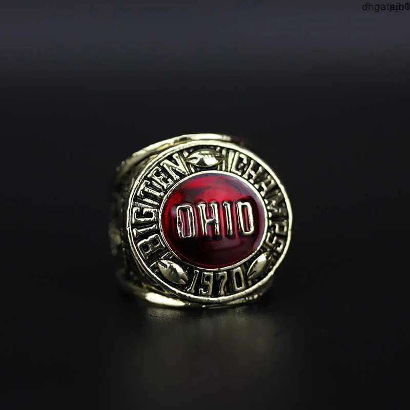 Mfz0 Diseñador Anillo Conmemorativo Anillos De Banda 1970 Anillo De Campeonato Del Campeonato Nacional De Fútbol Buckeye De La Universidad Estatal De Ohio Kt21