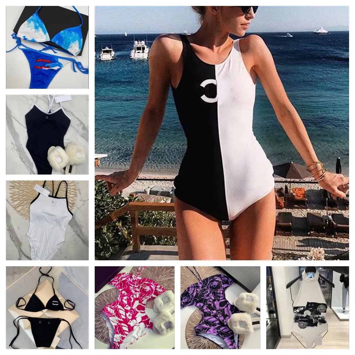 Designer-Bikini, sexy Damen-Bikini mit Diamant-Ornament, Buchstaben-Badeanzüge, Sommer-Badebekleidung, Strand-Luxus-Badeanzüge, Dreipunkt-Badeanzug-Oberteil L6
