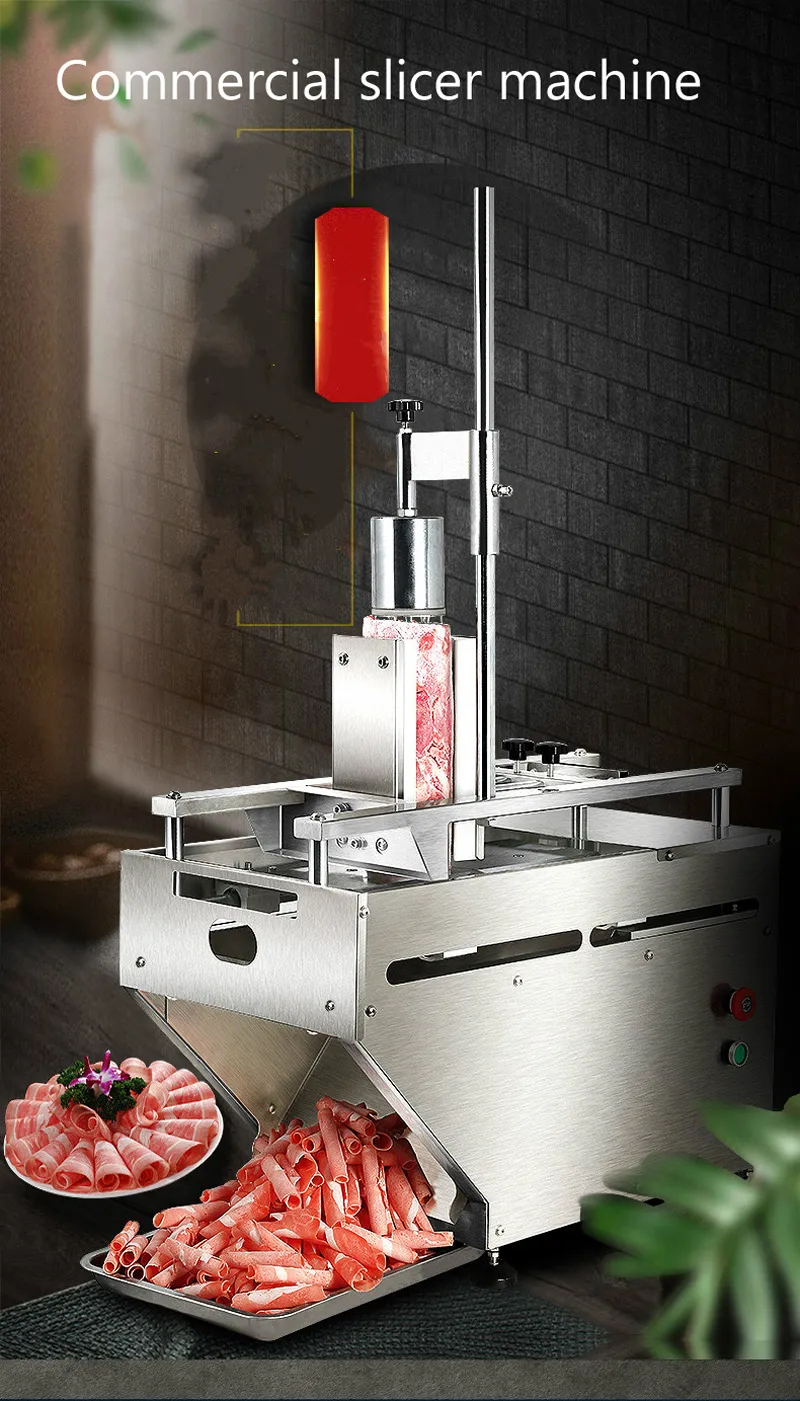 Automatic Frozen Meat Slicer - Commercial Grade Mutton Beef Roll Cutter ...