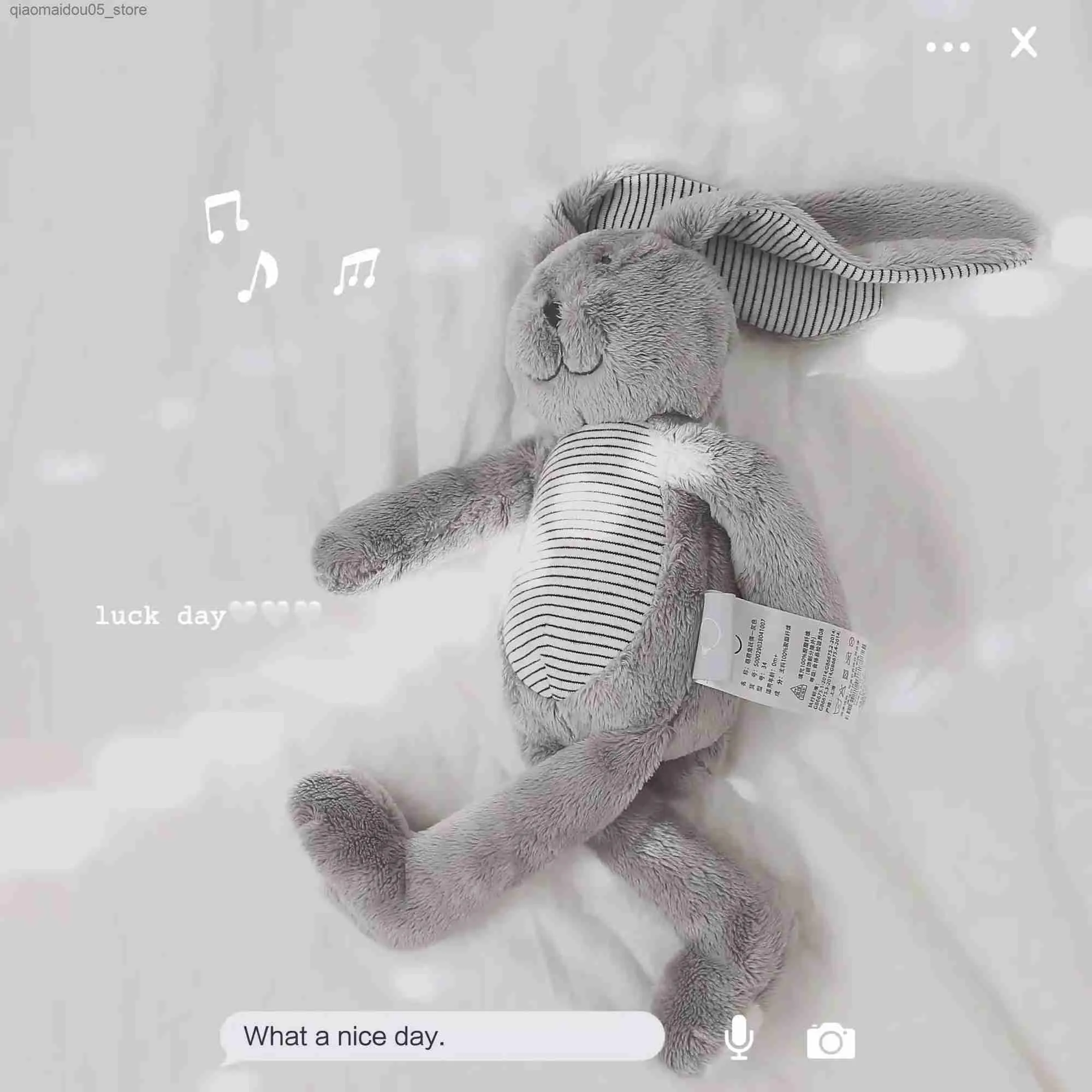 Pluszowe lalki 30 cm szary króliki wtyczka używana do towarzystwa dziecięcego i komfortu dziecięcego dniem prezentu lalka Q240227