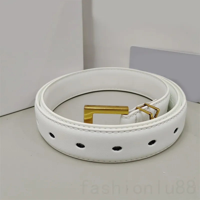 Leather belt retro luxury mens belts brass smooth buckle solid color western cinture waistline adjustable business party womens designer belt black white pj014 C4