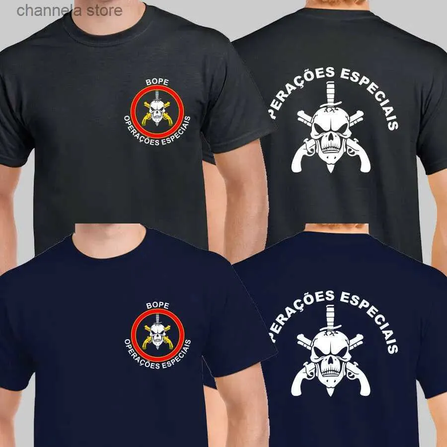 Mäns T-shirts Bope Militär Special Force Tactical Unit Brasilien Operacoes Especiera Män T-shirt T240227