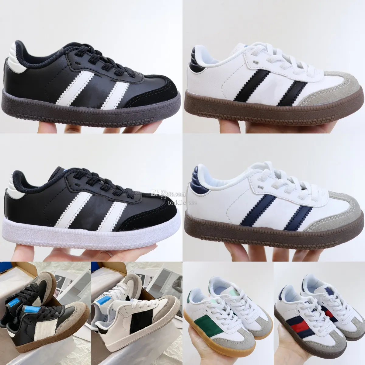 Kinderschoenen Casual Ssambas Hardlopen Jongens Sneakers Kinderen Jeugd Meisjes Big Kid Gum Shoe Peuters Runner Trainers Cloud Zwart Kern Wit Groen Maat 24-35