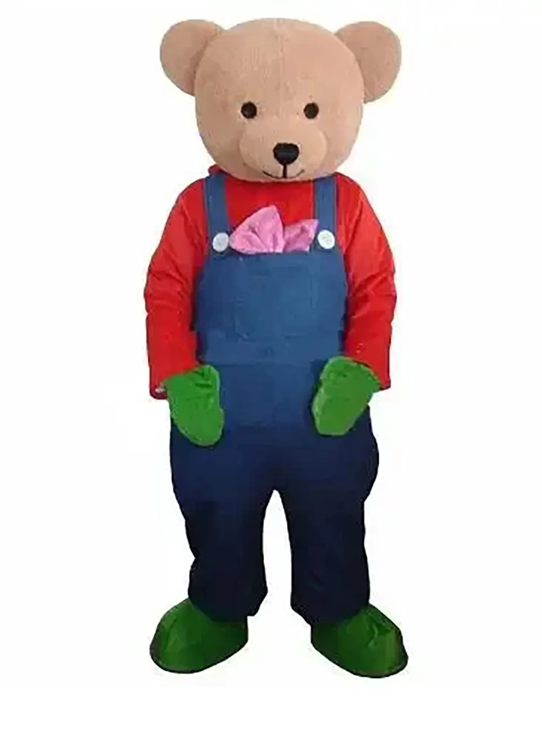 Costume de mascotte d'ours rouge d'Halloween, robe de soirée fantaisie, personnage de dessin animé, carnaval, noël, pâques, publicité, fête d'anniversaire