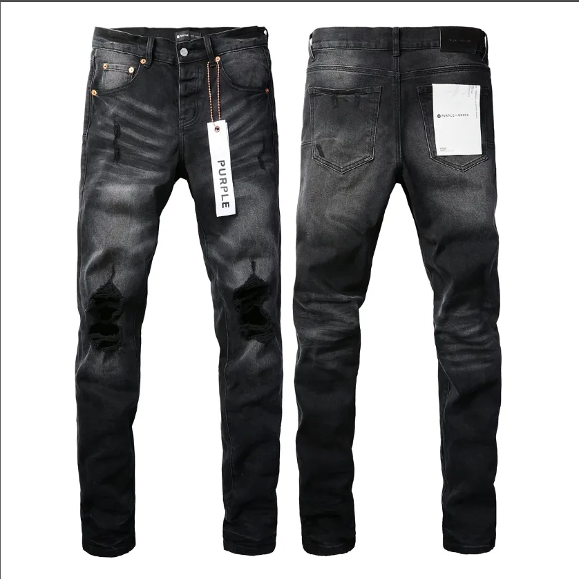 Mens Designer Roxo Jeans Biker Slim Fit Motociclistas Denim Para Mens Enxágue Fazer Velho Hip Hop Mulheres Rua Moda Mans Calças Pretas Roxo JeansVTZ0