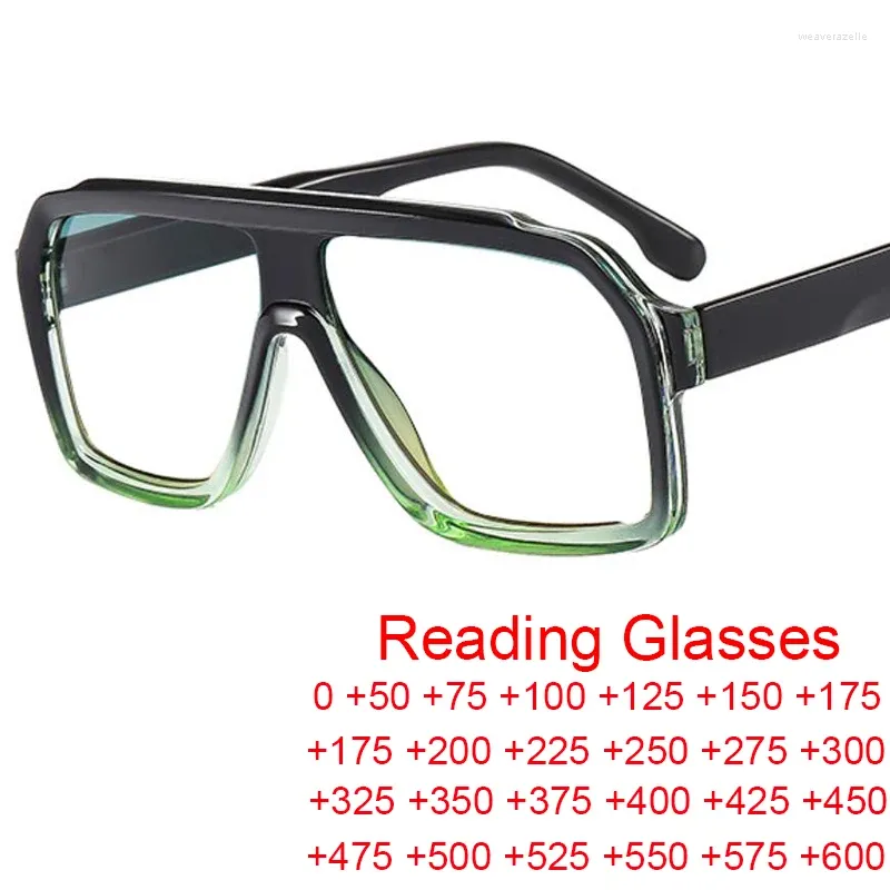 Sunglasses Retro Men Pilot Reading Glasses Fashion Brand Big Frame Anti Blue Light Presbyopia Eyeglasses Women Square Prescription