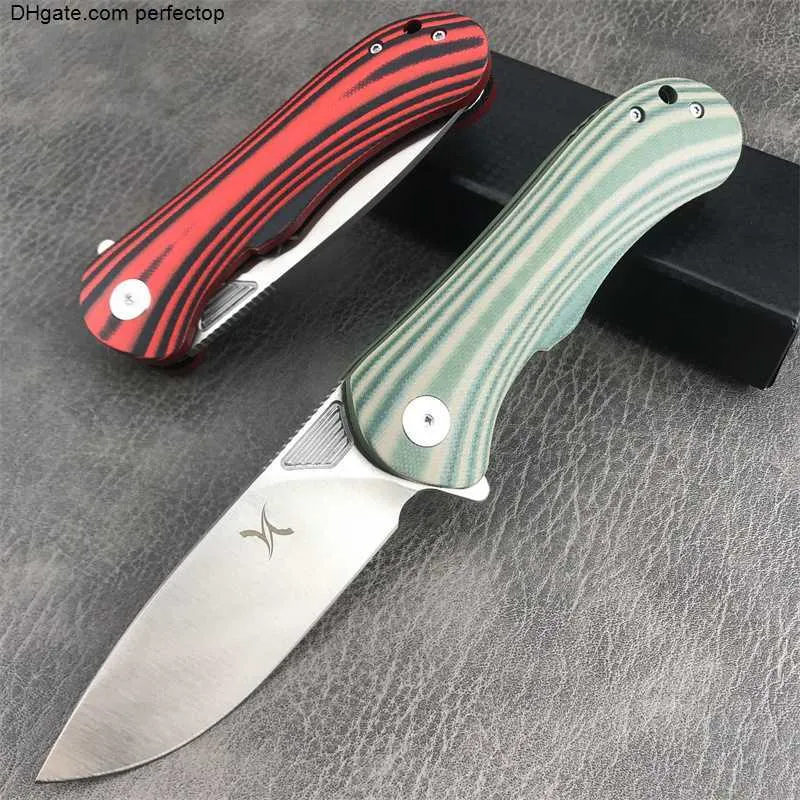 Folding Huaao Tactical Knife EDC Pocket Knives 8CR13Mov Plain Blade Two-Color G10 Handle Outdoor Hunting Camping Survival Tools Pfruit Knife BM 556 533 3300